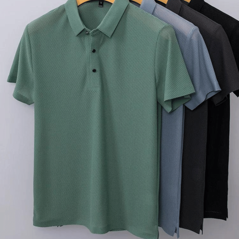 Camisa Polo Seda Gelo Nylon Repirável