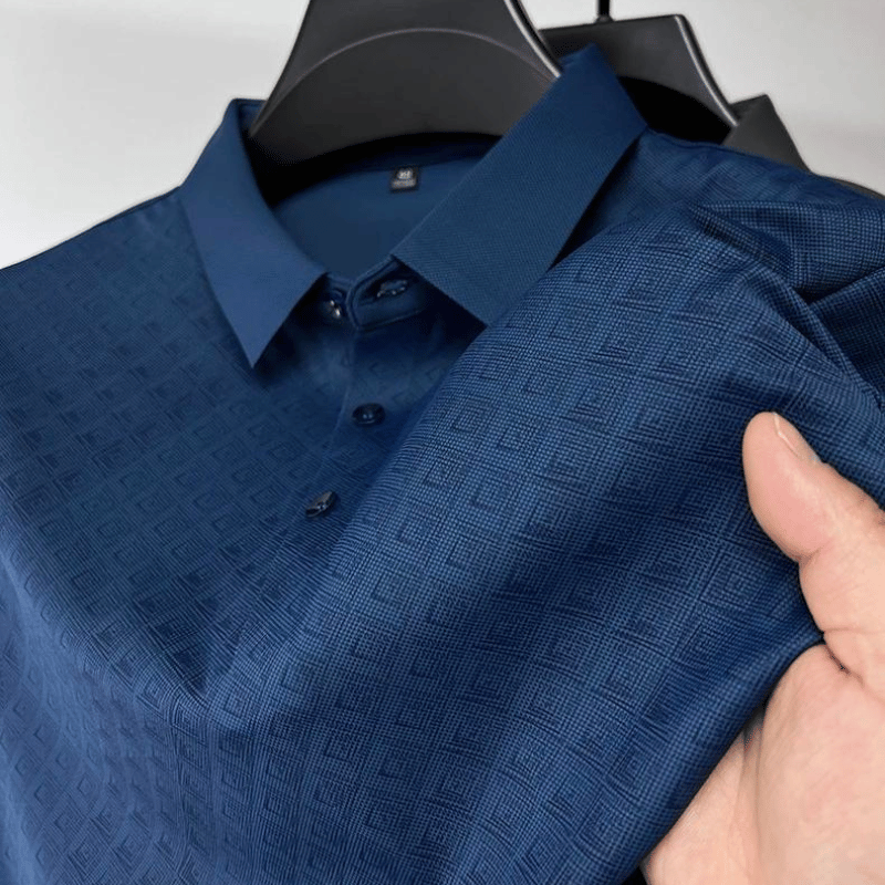 Camisa Polo Seda Gelo High-end Respirável