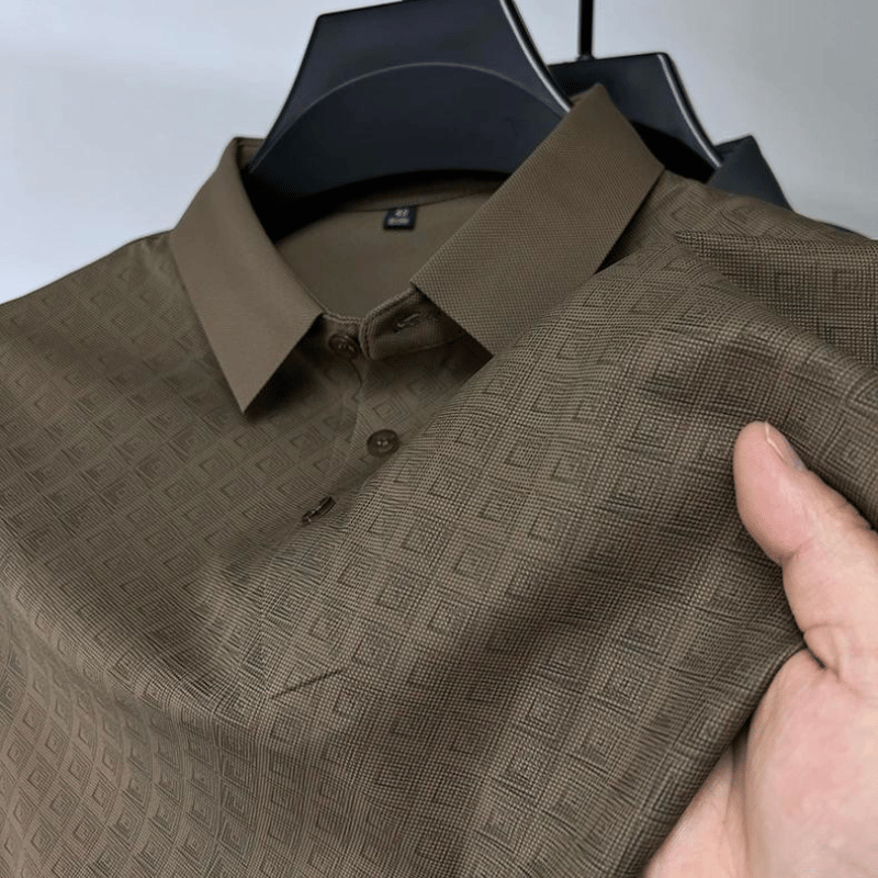 Camisa Polo Seda Gelo High-end Respirável