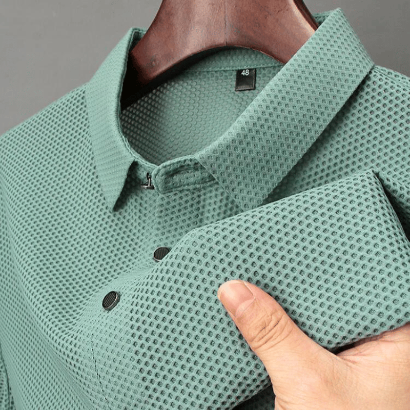 Camisa Polo Seda Gelo Nylon Repirável